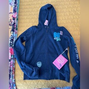 NWT PINK ZIP UP HOODED SWEATSHIRT large